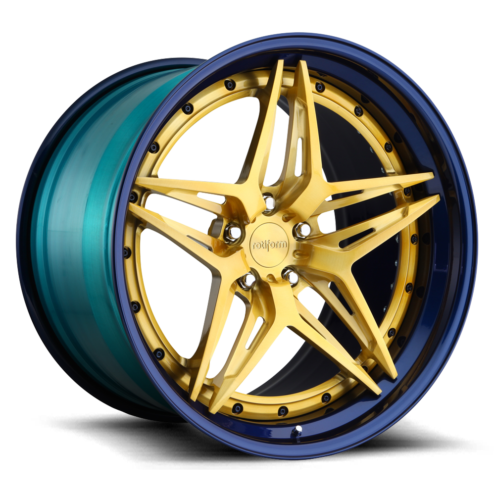VDA Custom Forged - Brushed Candy Gold w/ Nissan Ray Blue