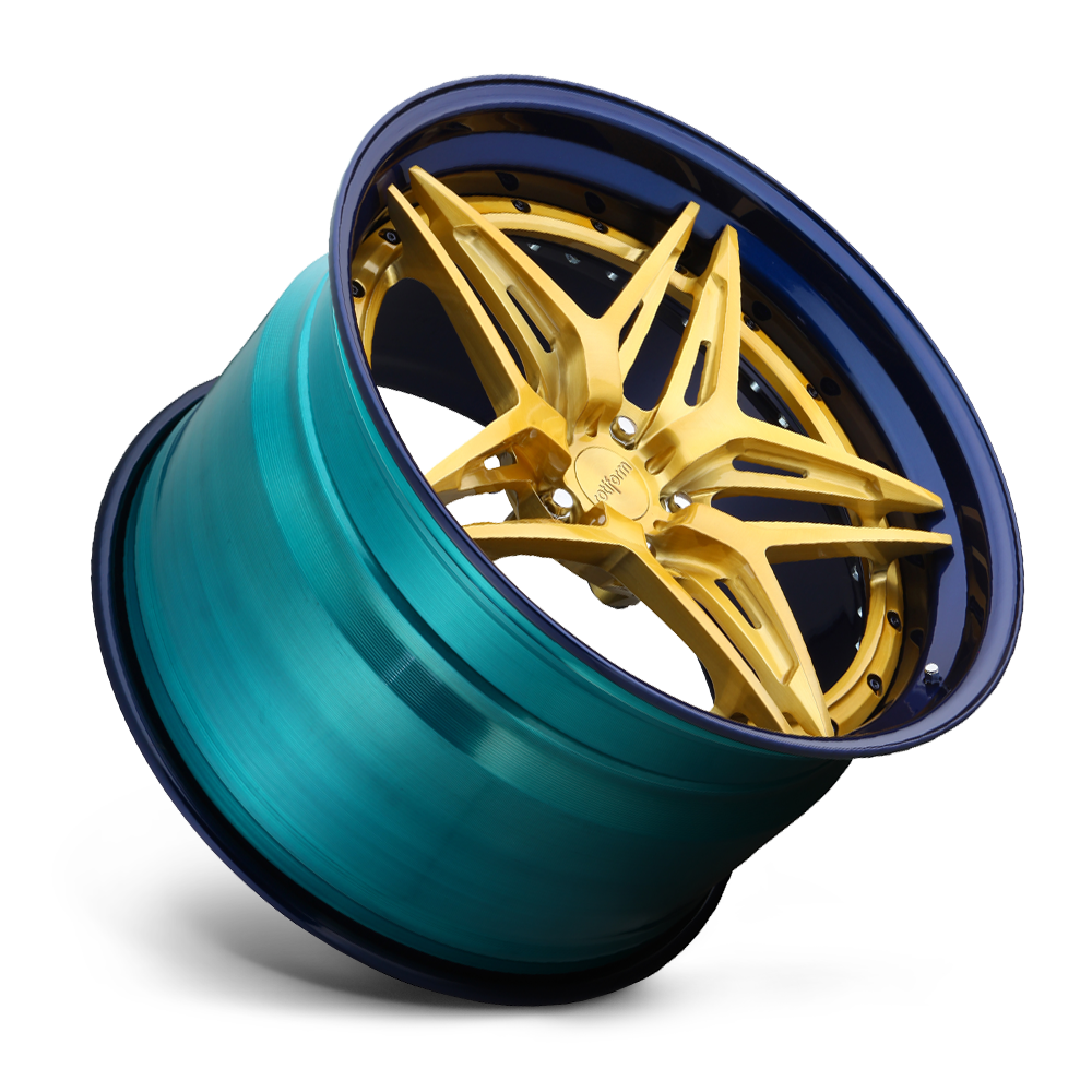 VDA Custom Forged - Brushed Candy Gold w/ Nissan Ray Blue